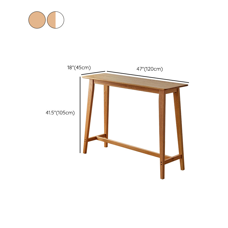 Contemporary Rectangle Solid Wood Bistro Bar Desk for Living Room