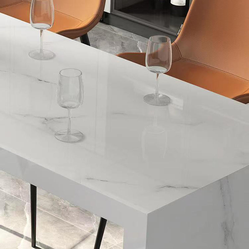 Modern Style Rectangle Stone Bistro Bar Desk Table for Living Room