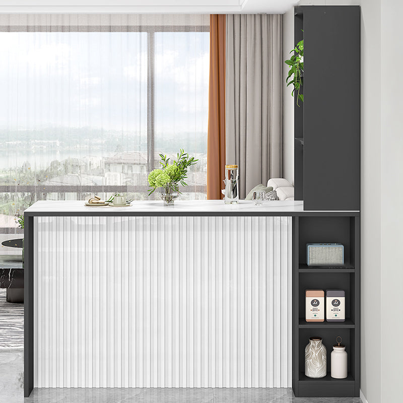 Modern Style Stone Rectangle Bistro Bar Desk Table for Living Room