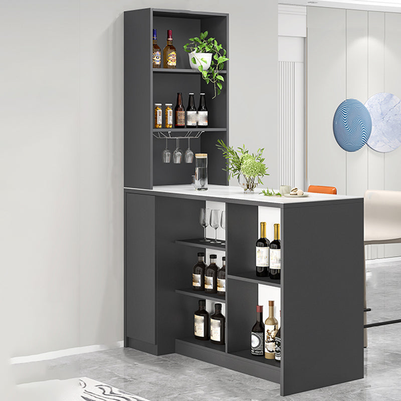 Modern Style Stone Rectangle Bistro Bar Desk Table for Living Room