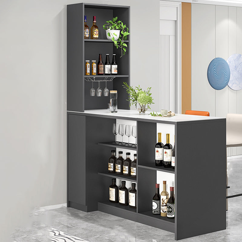 Modern Style Stone Rectangle Bistro Bar Desk Table for Living Room