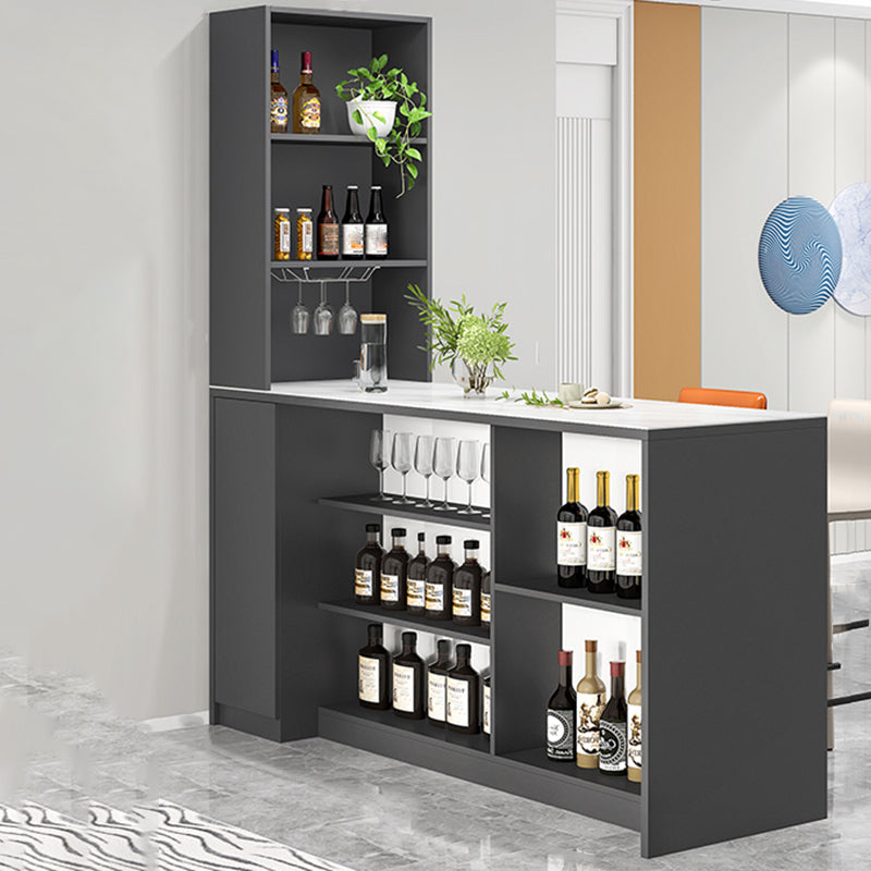 Modern Style Stone Rectangle Bistro Bar Desk Table for Living Room