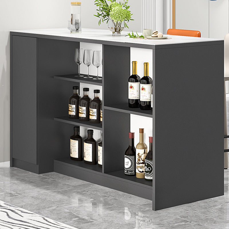 Modern Style Stone Rectangle Bistro Bar Desk Table for Living Room