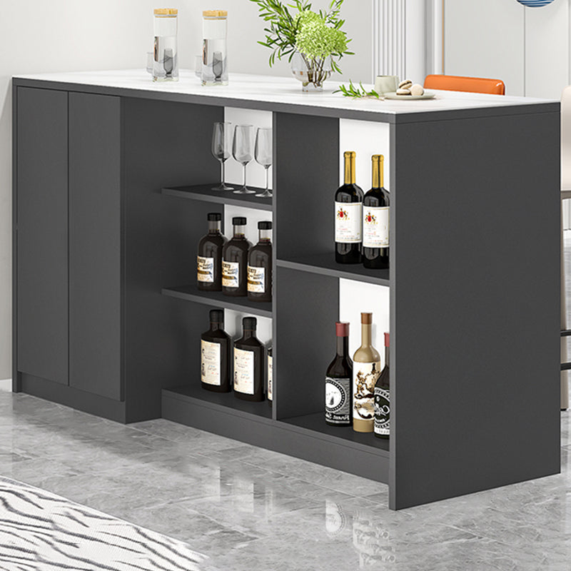 Modern Style Stone Rectangle Bistro Bar Desk Table for Living Room