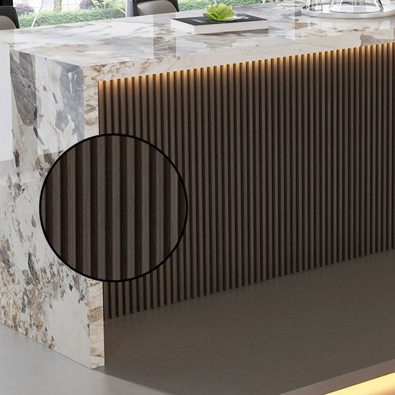 Modern Style Stone Rectangle Bar Wine Table Table for Living Room