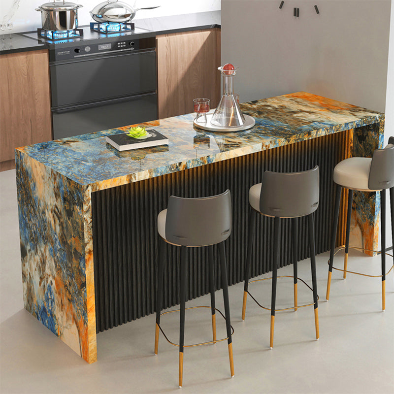 Modern Style Stone Rectangle Bar Wine Table Table for Living Room