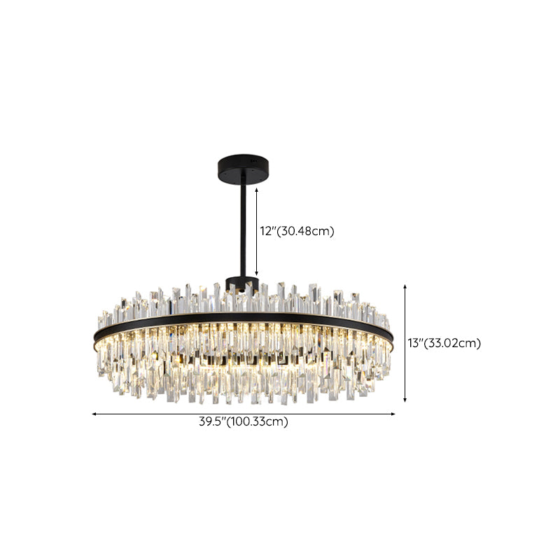 Metal Contemporary Pendant Light with Crystal Shade for Living Room