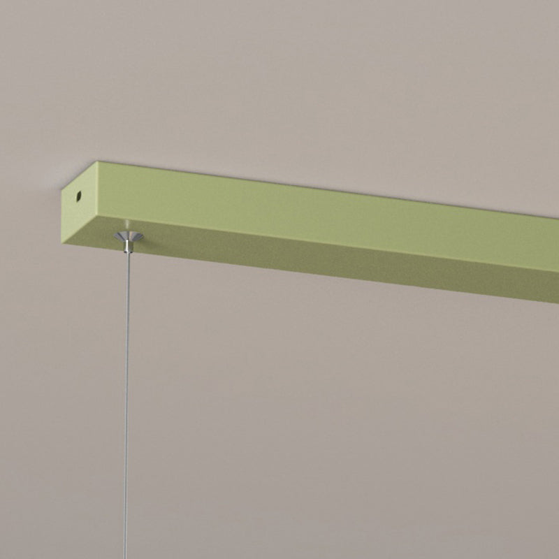 4-Light Green/White Finish Modernism Shaded Statement Kitchen Island Light