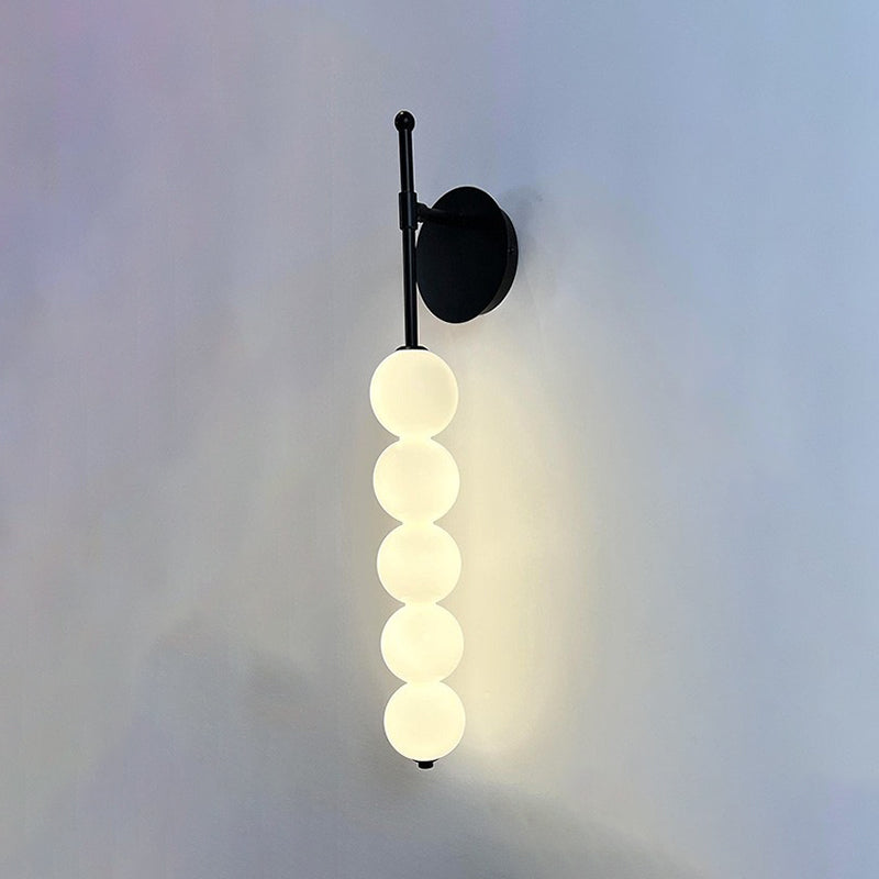 Contemporary Ball Shape Wall Light with Plastic Shade for Living Room