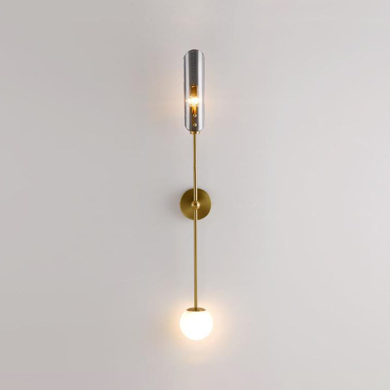 Contemporary Ball Shape Wall Light with Glass Shade for Living Room