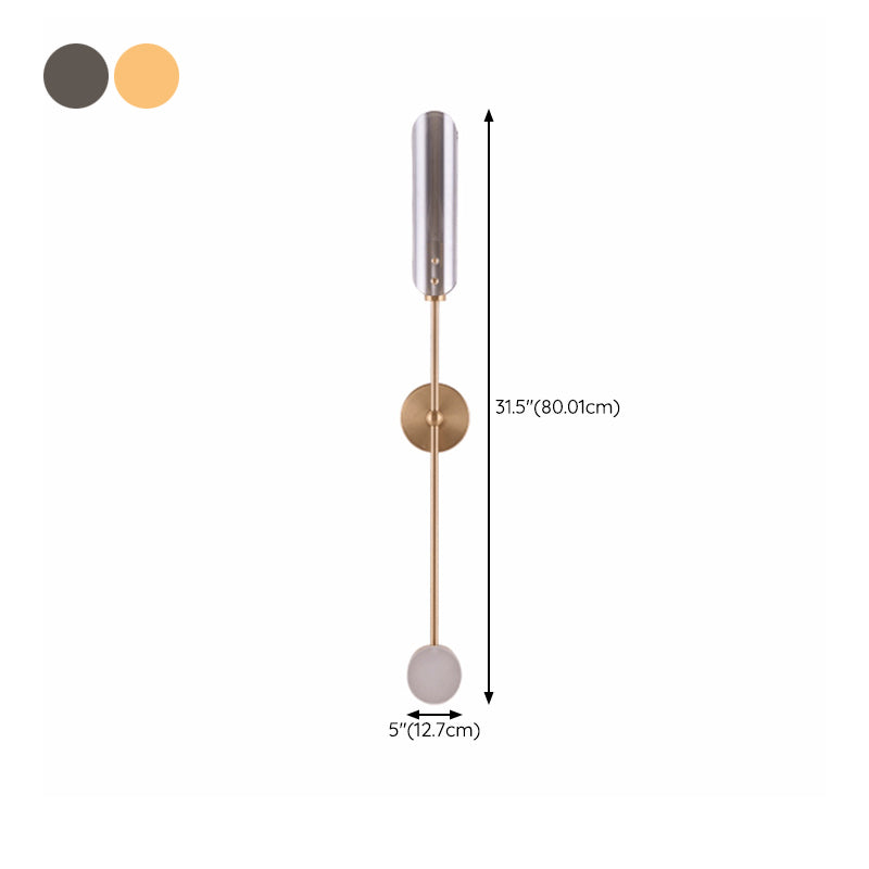 Contemporary Ball Shape Wall Light with Glass Shade for Living Room