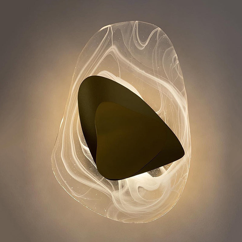 Contemporary Irregular Wall Light with Glass Shade for Living Room