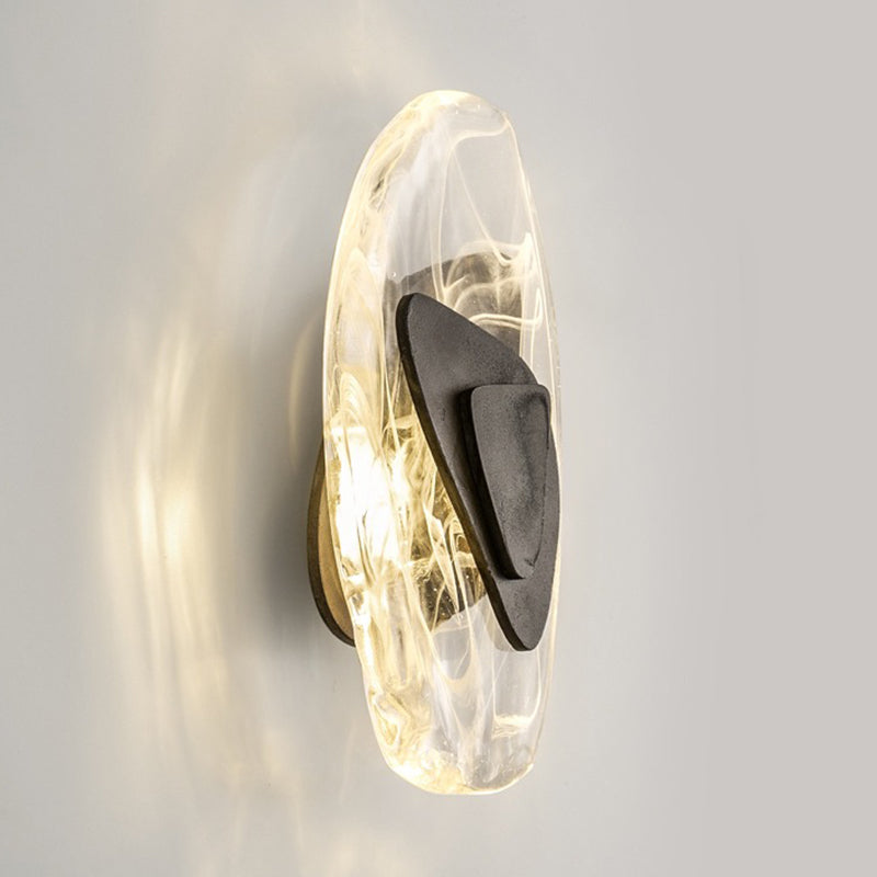 Contemporary Irregular Wall Light with Glass Shade for Living Room