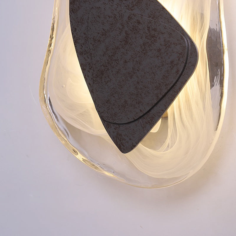 Contemporary Irregular Wall Light with Glass Shade for Living Room