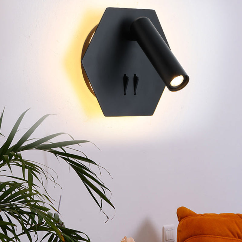 Contemporary LED Adjustable Wall Light with Acrylic Shade for Living Room