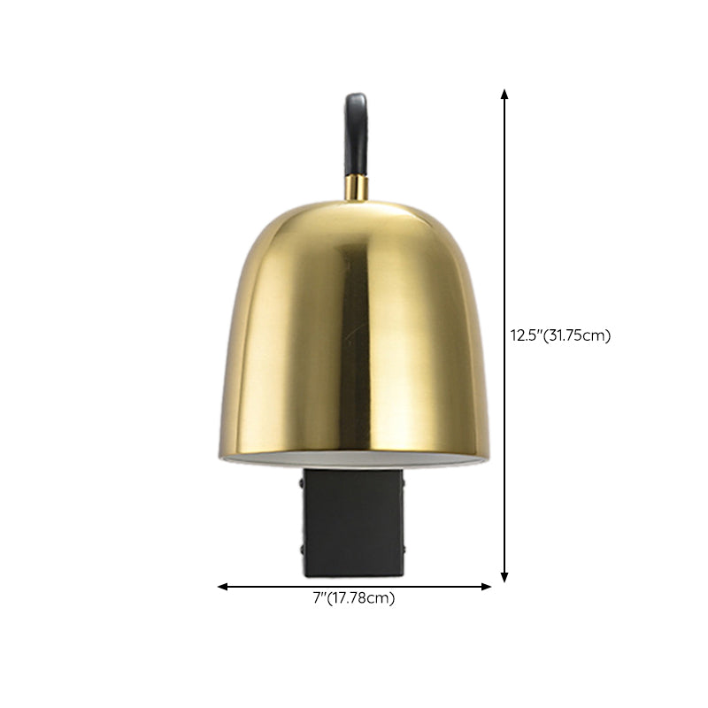 Contemporary Dome Metal 1 Light Wall Mounted Lights in Black and Gold