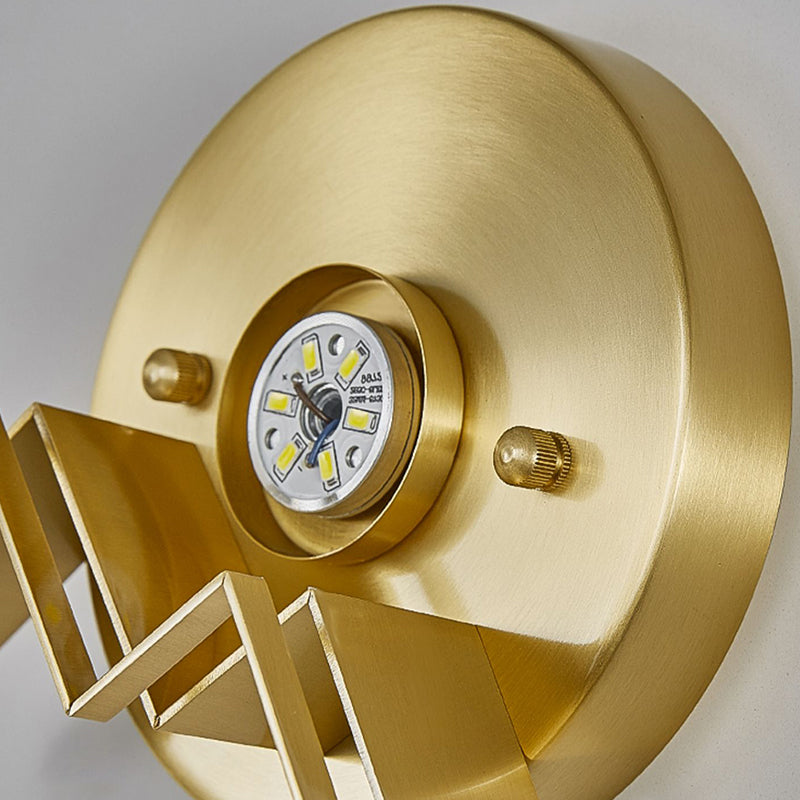 Single Golden Contemporary Shaded LED Metallic Wall Mounted for Bedroom