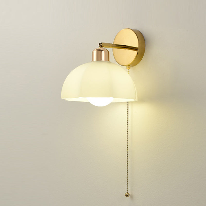 Single White Contemporary Shaded Metallic Wall Mounted for Bedroom