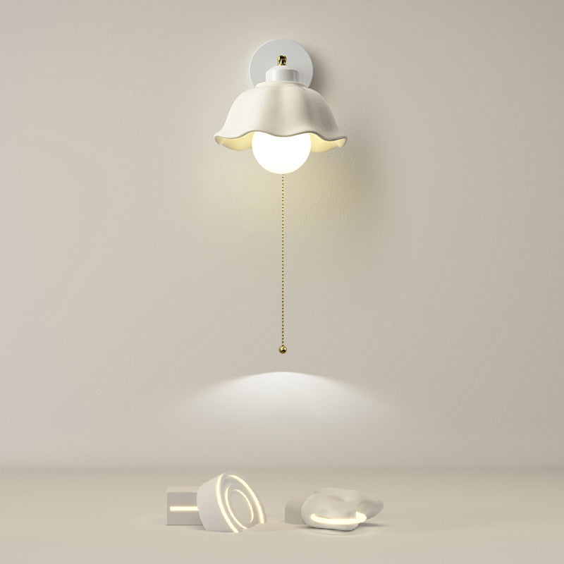 Single White Contemporary Shaded Metallic Wall Mounted for Bedroom