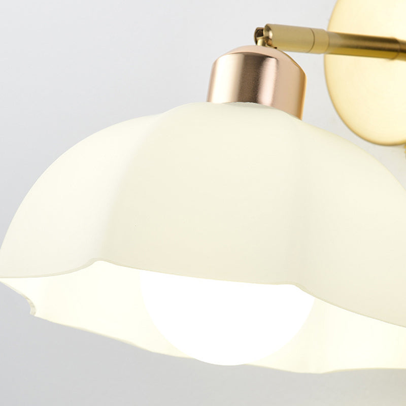 Single White Contemporary Shaded Metallic Wall Mounted for Bedroom