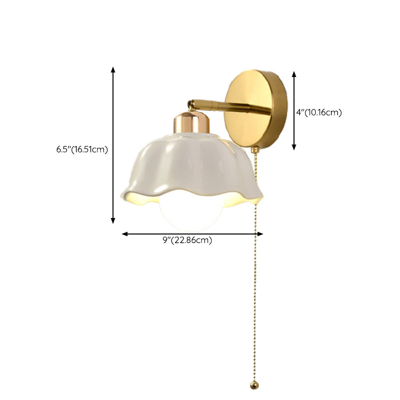 Single White Contemporary Shaded Metallic Wall Mounted for Bedroom