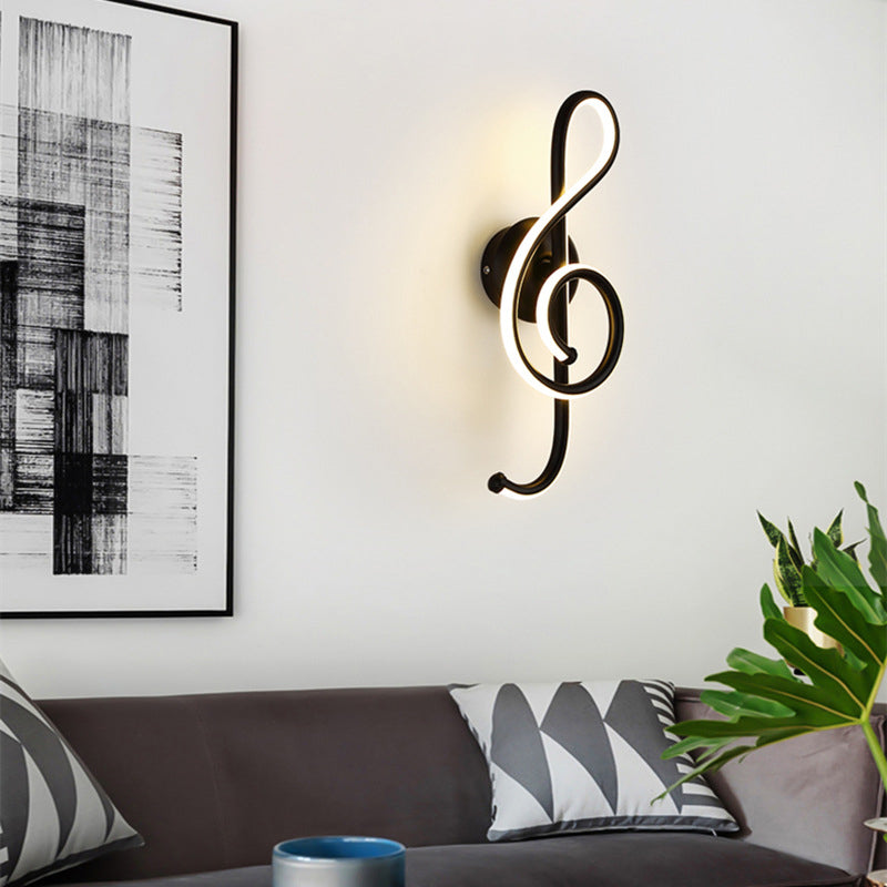 Single Contemporary Black/White Unique LED Metallic Wall Mounted for Bedroom