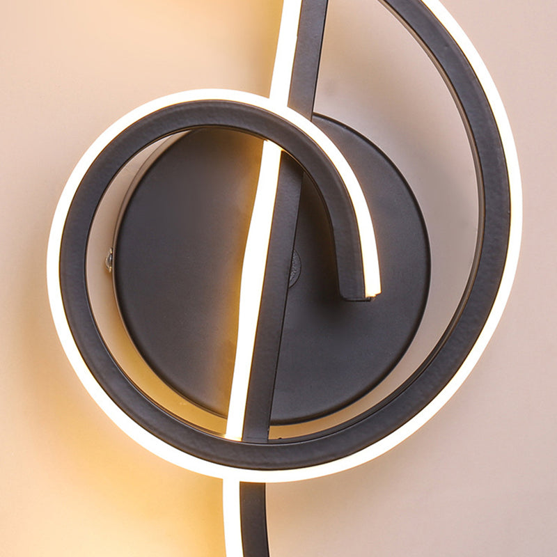 Single Contemporary Black/White Unique LED Metallic Wall Mounted for Bedroom