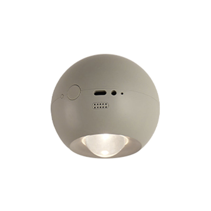 Contemporary Metal Ball Shape Wall Light with Plastic Shade for Living Room