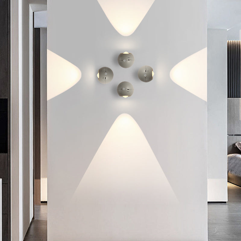 Contemporary Metal Ball Shape Wall Light with Plastic Shade for Living Room