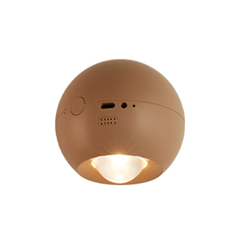 Contemporary Metal Ball Shape Wall Light with Plastic Shade for Living Room