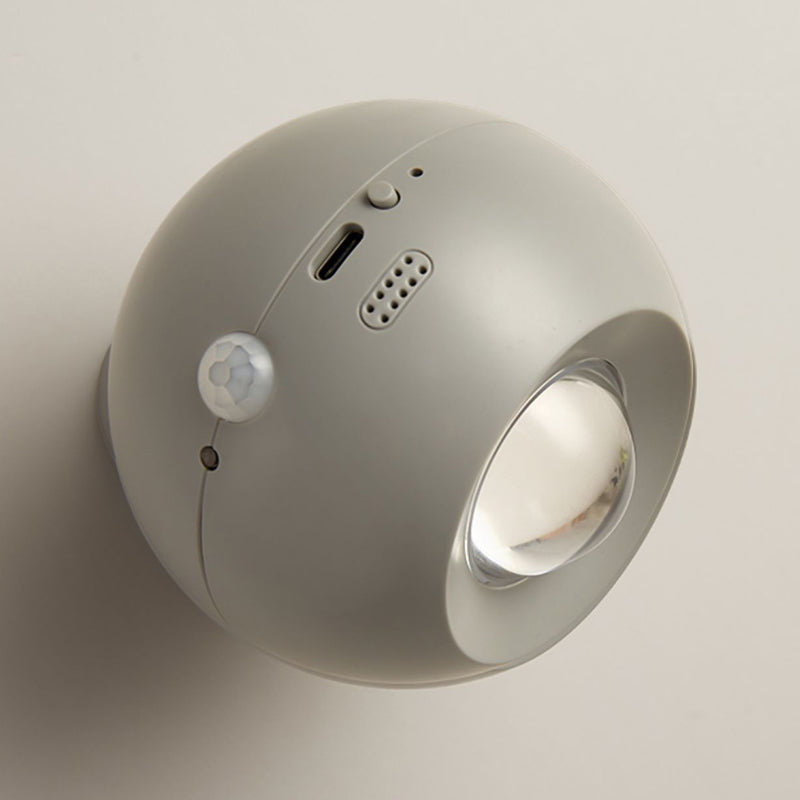 Contemporary Metal Ball Shape Wall Light with Plastic Shade for Living Room