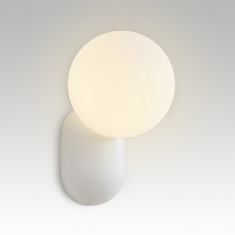 Single Contemporary White Glass Shaded Metallic Wall Mounted for Bedroom