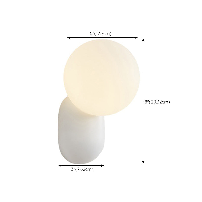 Single Contemporary White Glass Shaded Metallic Wall Mounted for Bedroom