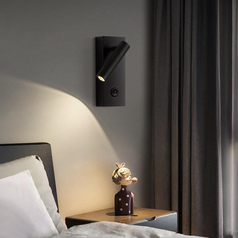Single Contemporary White/Black LED Metallic Wall Mounted for Bedroom