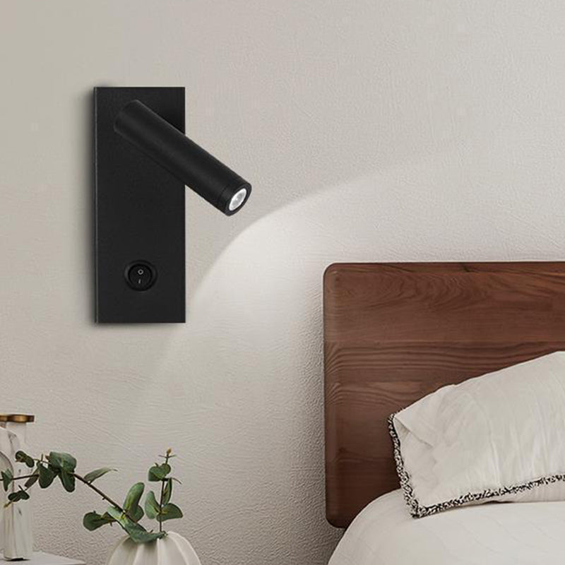 Single Contemporary White/Black LED Metallic Wall Mounted for Bedroom