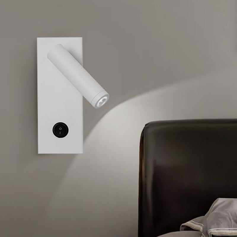 Single Contemporary White/Black LED Metallic Wall Mounted for Bedroom
