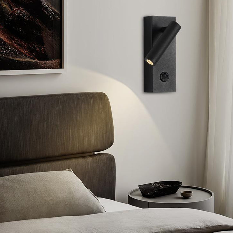 Single Contemporary White/Black LED Metallic Wall Mounted for Bedroom