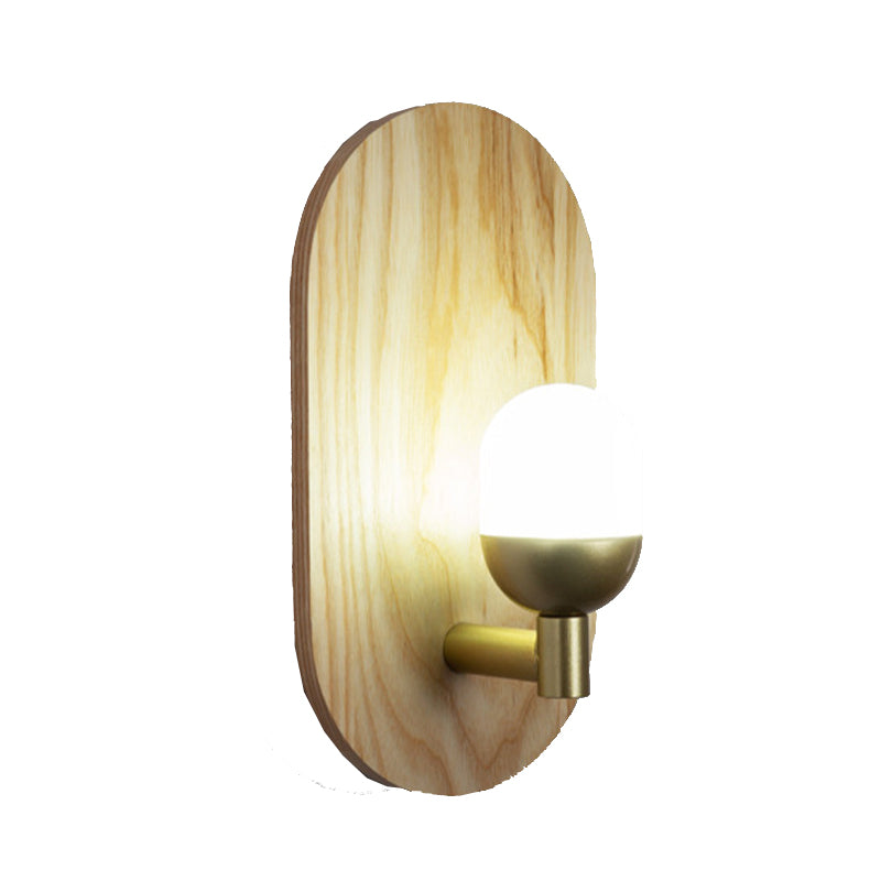 Single Contemporary Beige Metallic Shaded Wooden Wall Mounted for Foyer