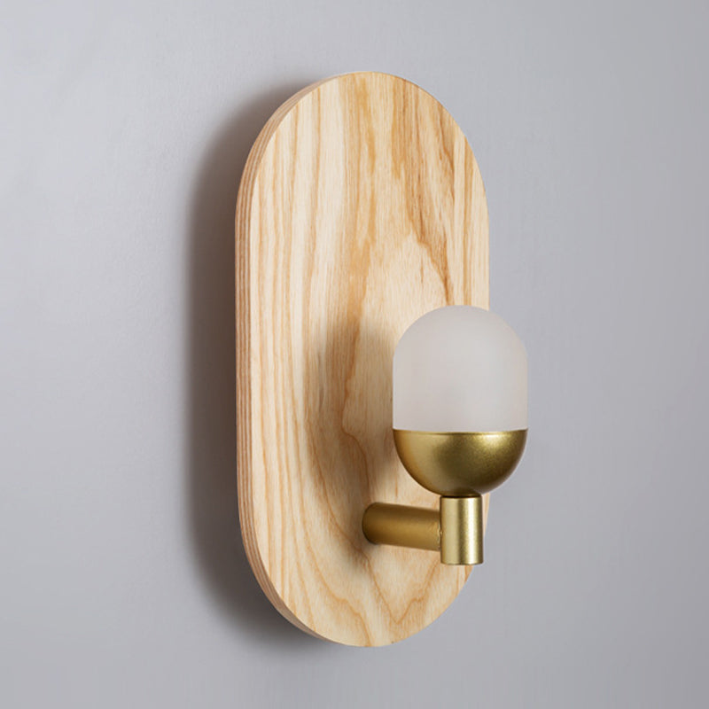 Single Contemporary Beige Metallic Shaded Wooden Wall Mounted for Foyer