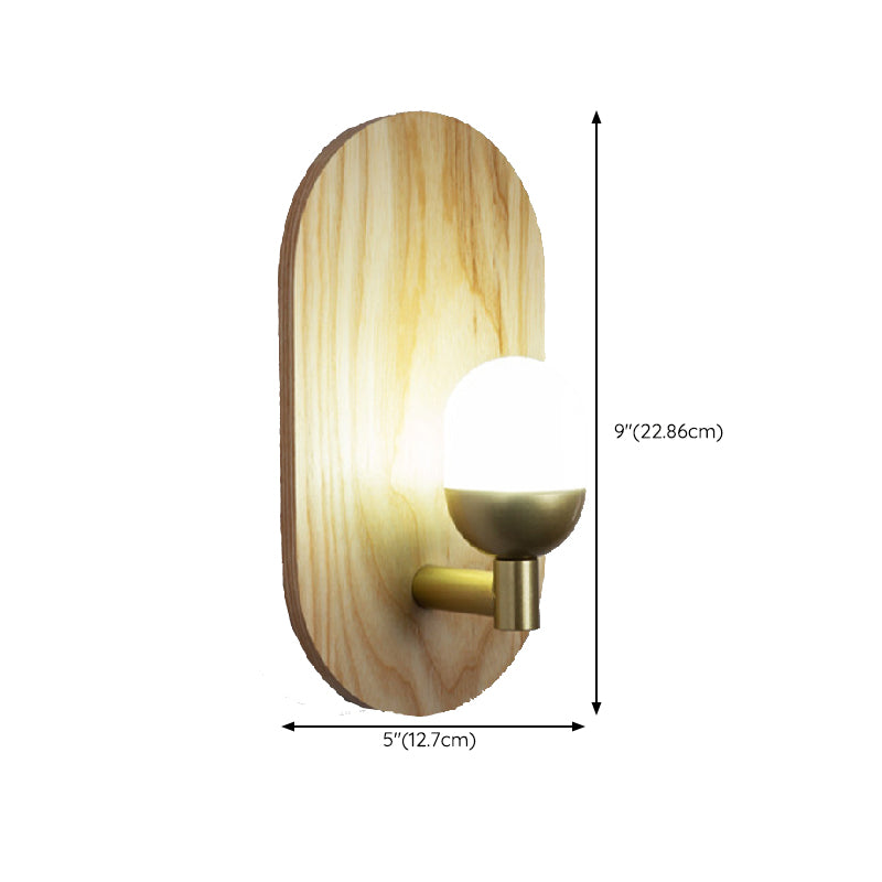 Single Contemporary Beige Metallic Shaded Wooden Wall Mounted for Foyer