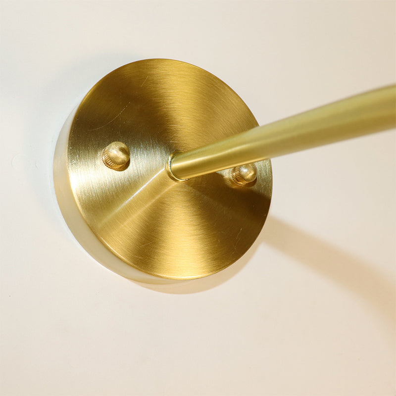 Contemporary Golden Wall Light Fixture with Glass Shade for Sitting Room