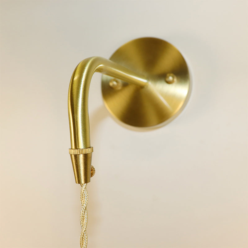 Contemporary Golden Wall Light Fixture with Glass Shade for Sitting Room