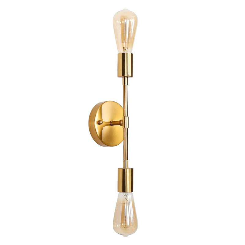 Modern Minimalist Golden and Black Metal Wall Light Sconce for Washroom