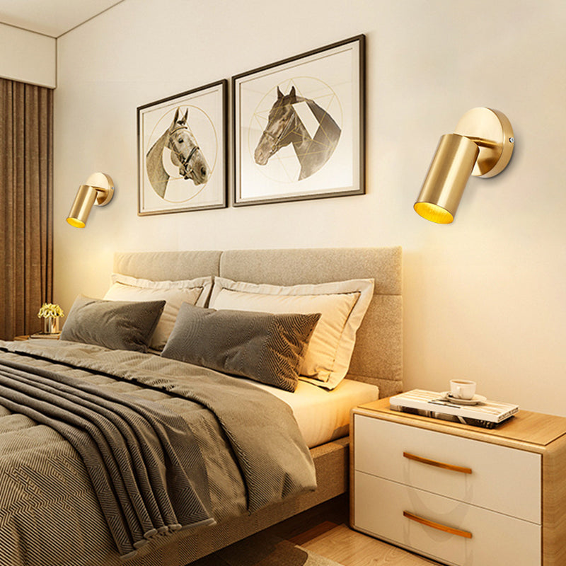 Modern Adjustable Wall Sconce Cylinder Shape Vanity Lamp with Metal Shade for Bathroom