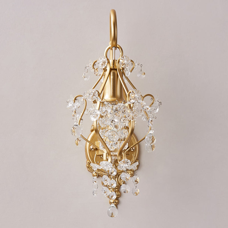 Unique Shape Metal Mirror Wall Light Modern Style 1 Light Mirror Wall Light Sconce in Gold