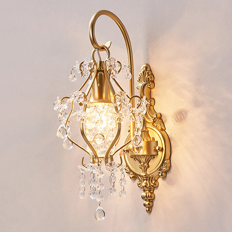 Unique Shape Metal Mirror Wall Light Modern Style 1 Light Mirror Wall Light Sconce in Gold