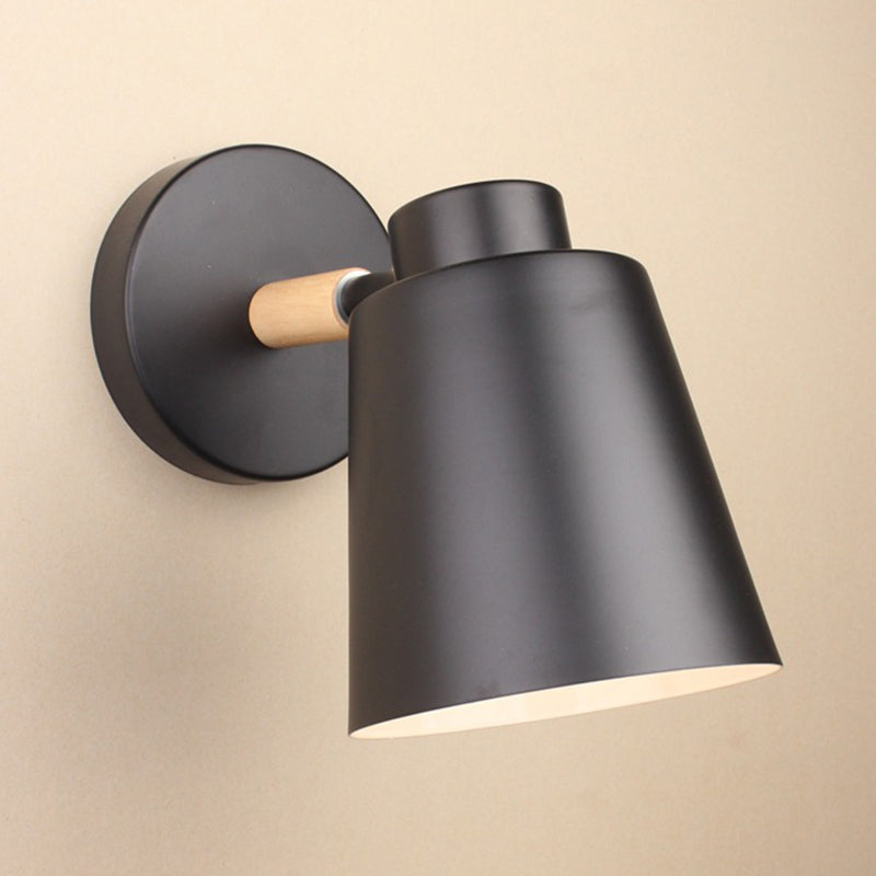 Contemporary Single Black/White Bathroom Vanity Light Shaded Bath Bar with Metal