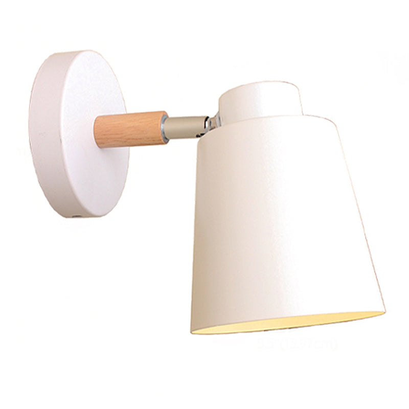 Contemporary Single Black/White Bathroom Vanity Light Shaded Bath Bar with Metal