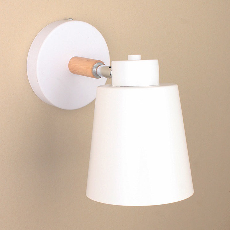 Contemporary Single Black/White Bathroom Vanity Light Shaded Bath Bar with Metal