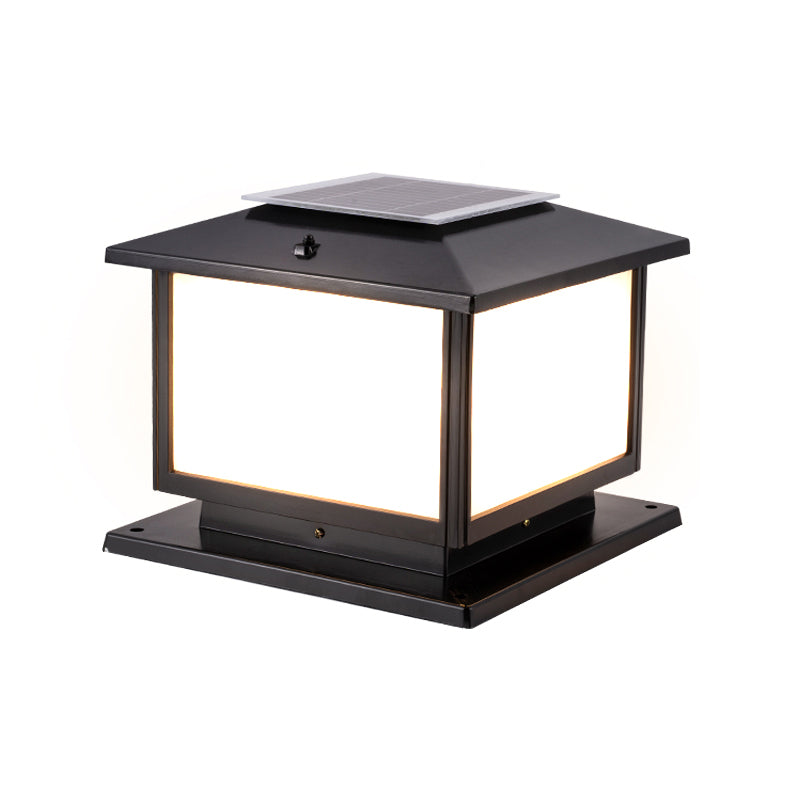 Contemporary LED Solar Lighting Fixture with Acrylic Shade for Garden